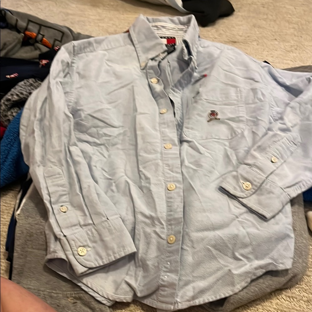 Tommy Hilfiger Light Blue Casual Button-Down Shirt Size Small